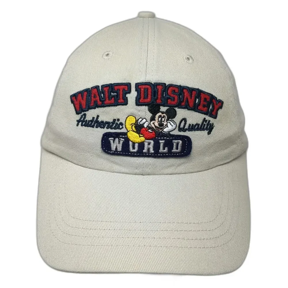 Disney Parks Baseball Cap Beige One Size Mickey Mouse Since 1971 Slideback Hat